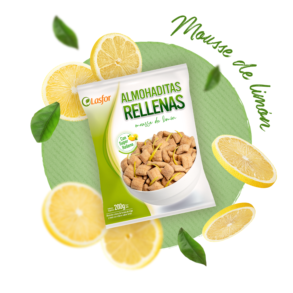 Cereales rellenos sabor limón